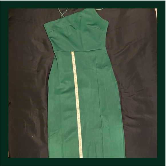 Green size Medium spaghetti strap midi dress, front slit. EXCELLENT CONDITION! - Picture 5 of 7
